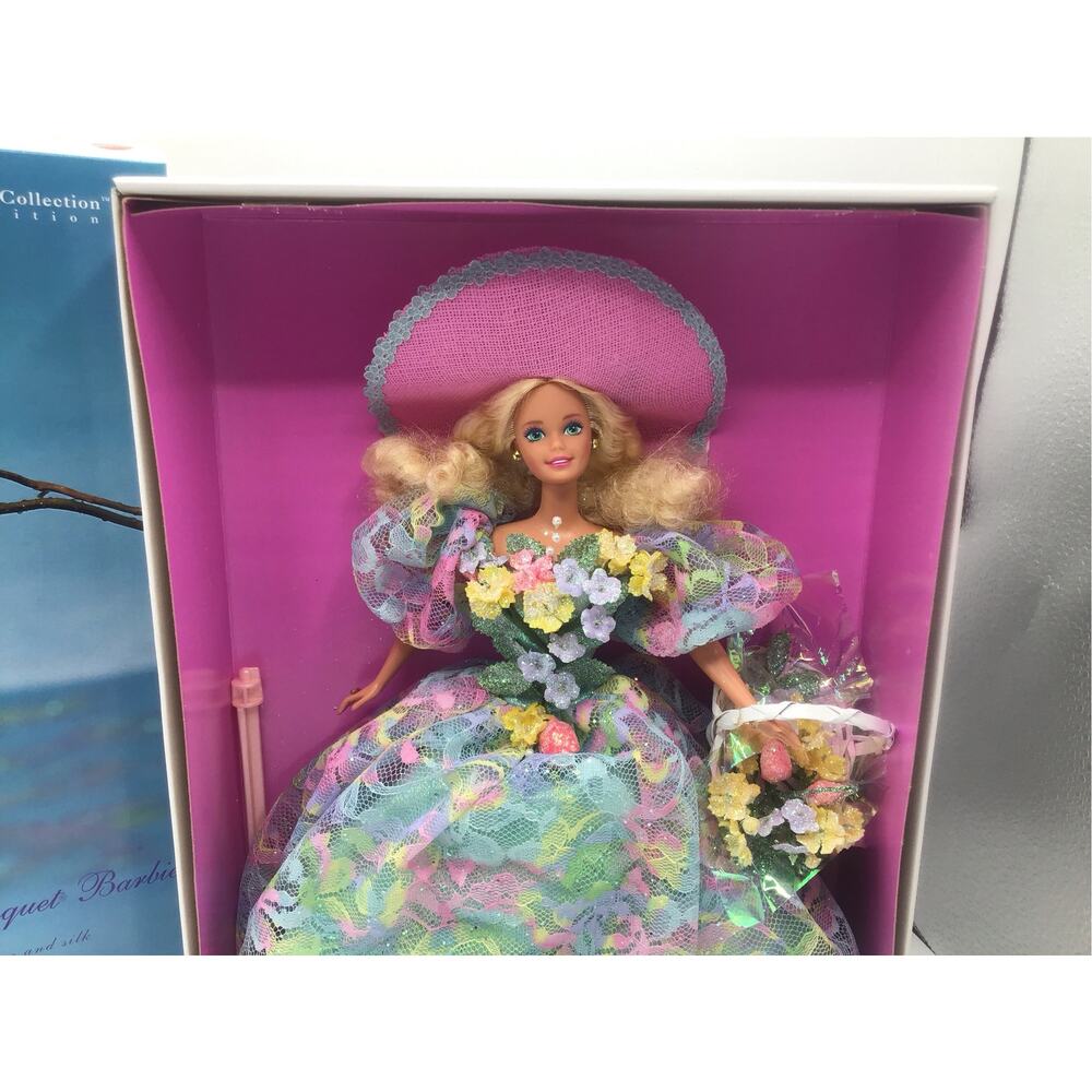 1994 Spring Bouquet Barbie Doll Enchanted Seasons Limited Edition Mattel 12989 - Picture 3 of 9